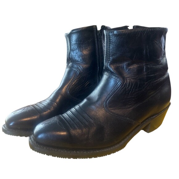 Double H Men’s Black Ankle Zip Cowboy Boots Size 11 - Picture 1 of 10